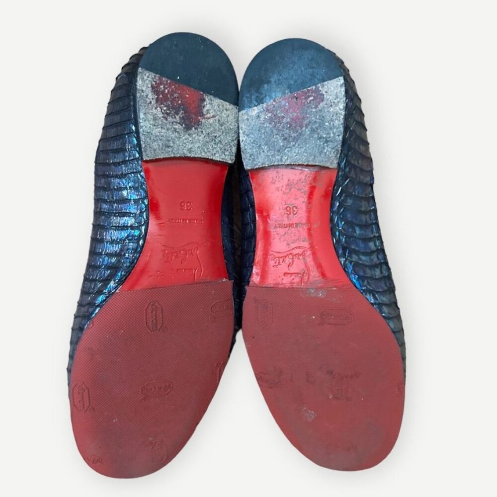 Christian Louboutin Iridescent Python Loafers 36 … - image 3